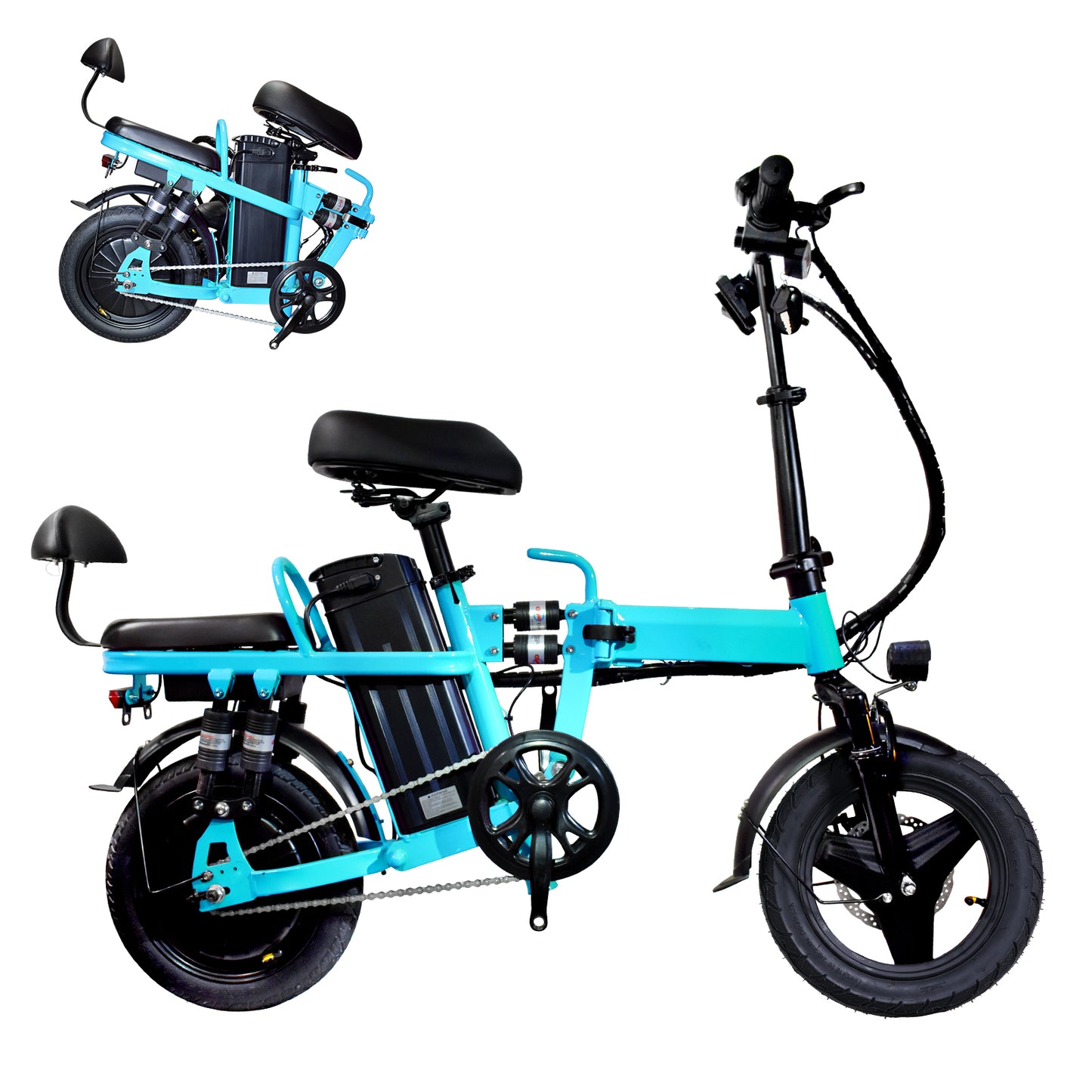 A9 Nature E-Bike 14" Foldable Electric Bicycle – 500W Motor, 48V 15AH Battery