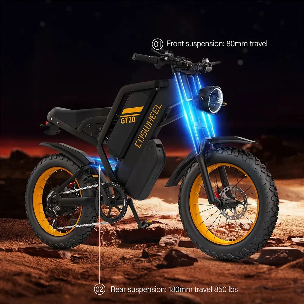COSWHEEL - Electric bike GT20 1500W, GT20 Max 2000W(Most Powerfull) & GT20 Pro 3000W