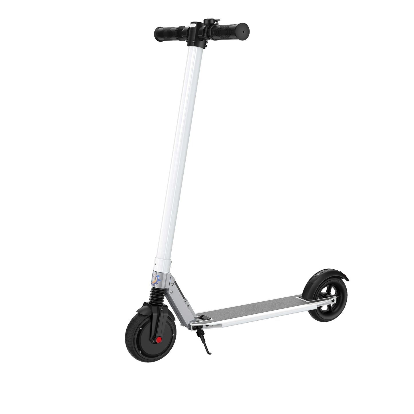 A black COROMA electric scooter with a front suspension system, displayed against a white background.