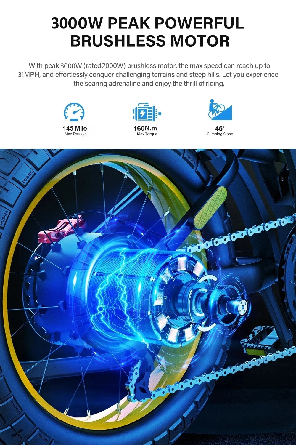 COSWHEEL - Electric bike GT20 1500W, GT20 Max 2000W(Most Powerfull) & GT20 Pro 3000W