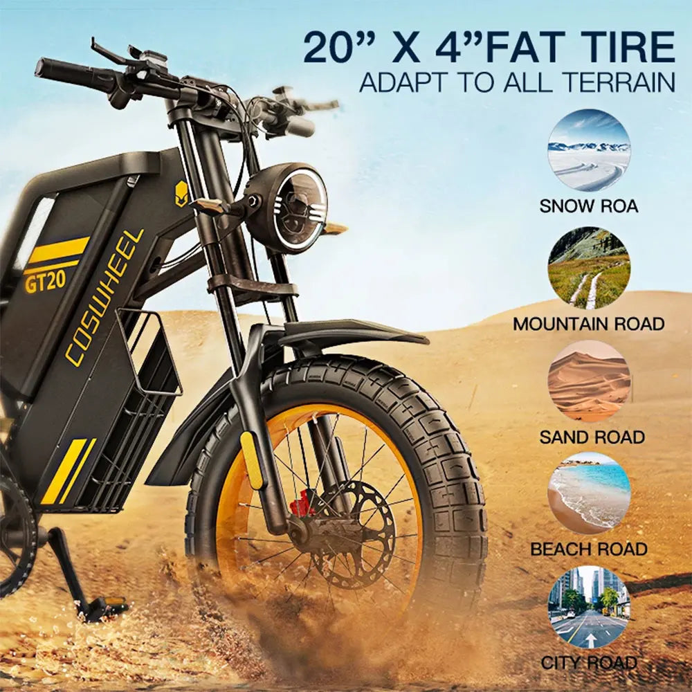 COSWHEEL - Electric bike GT20 1500W, GT20 Max 2000W(Most Powerfull) & GT20 Pro 3000W