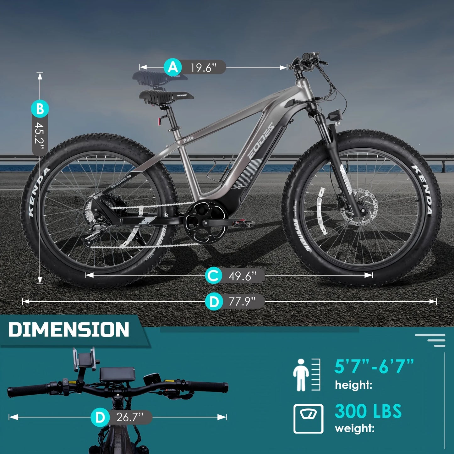 EODES - 26 inch 52V 750W Motor Electric Bike