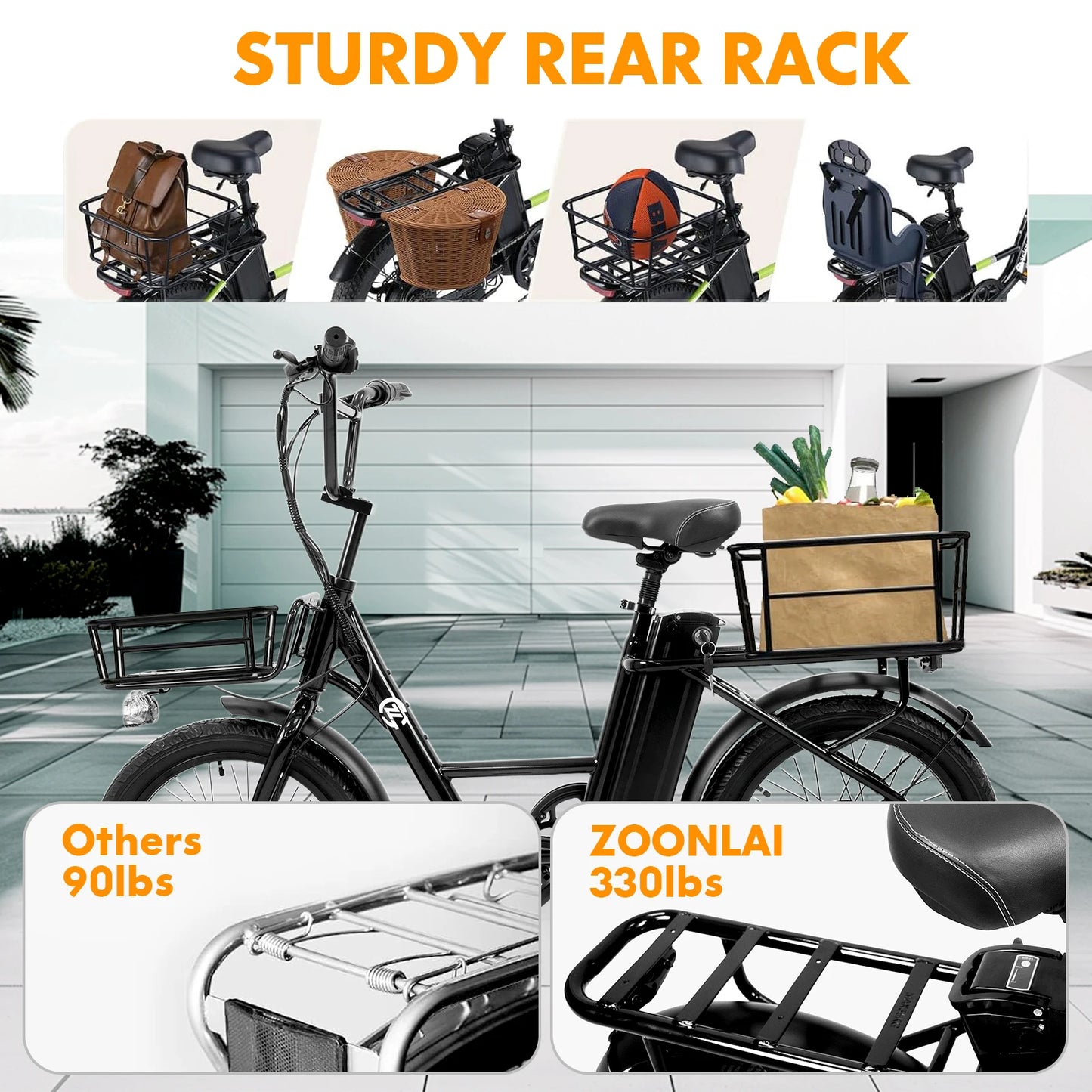 HEZZO - Grocery Ebike - 750W Motor Adjustable Electric Bike