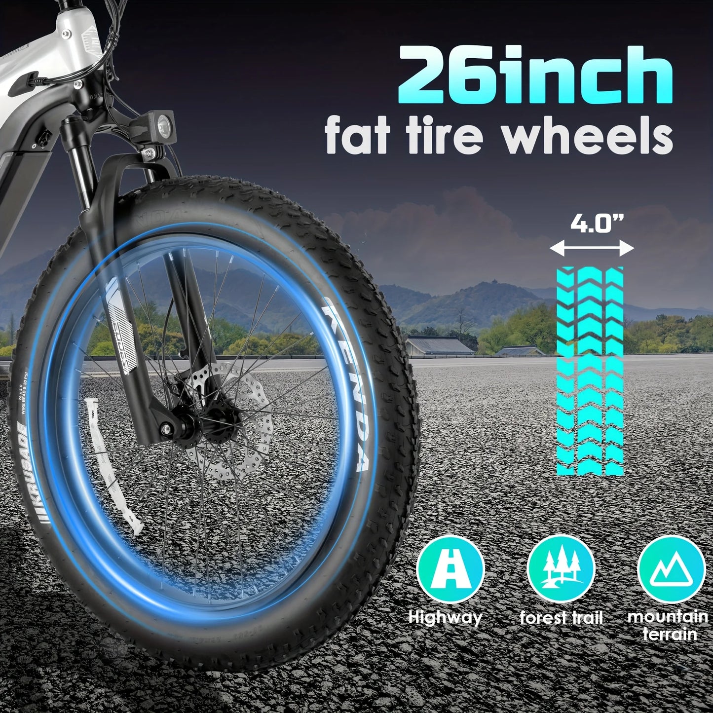 EODES - 26 inch 52V 750W Motor Electric Bike
